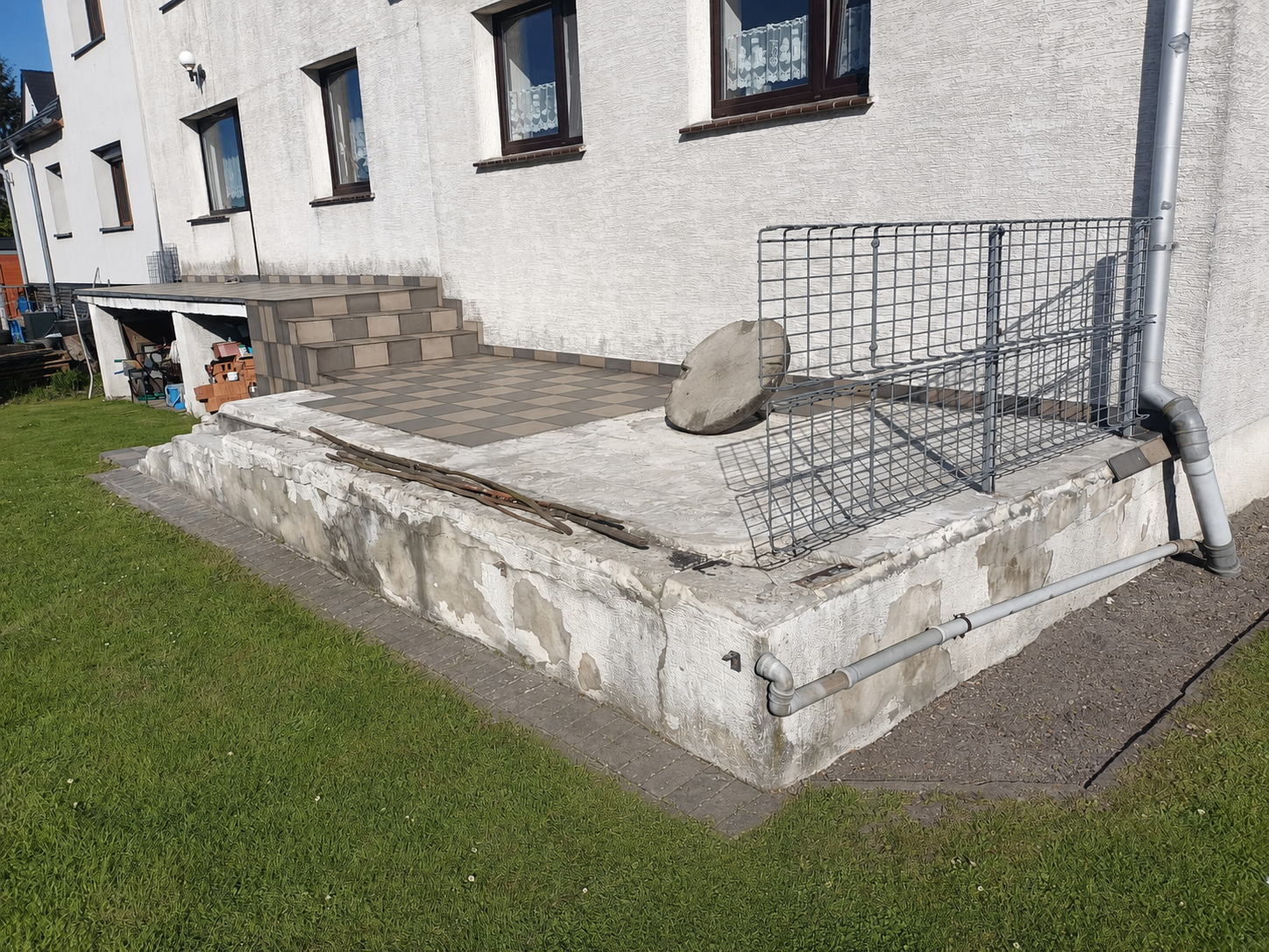 Taras z kostki brukowej – przed realizacją